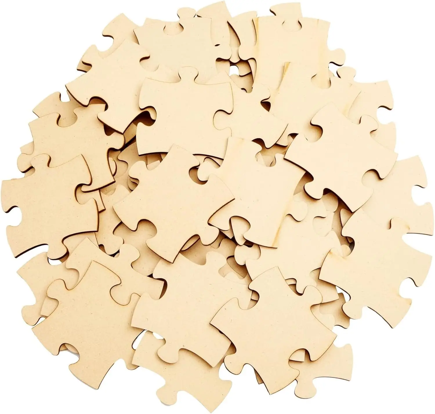 Oud Wood Chip - Natural Brown MDF Blank Puzzle Chips