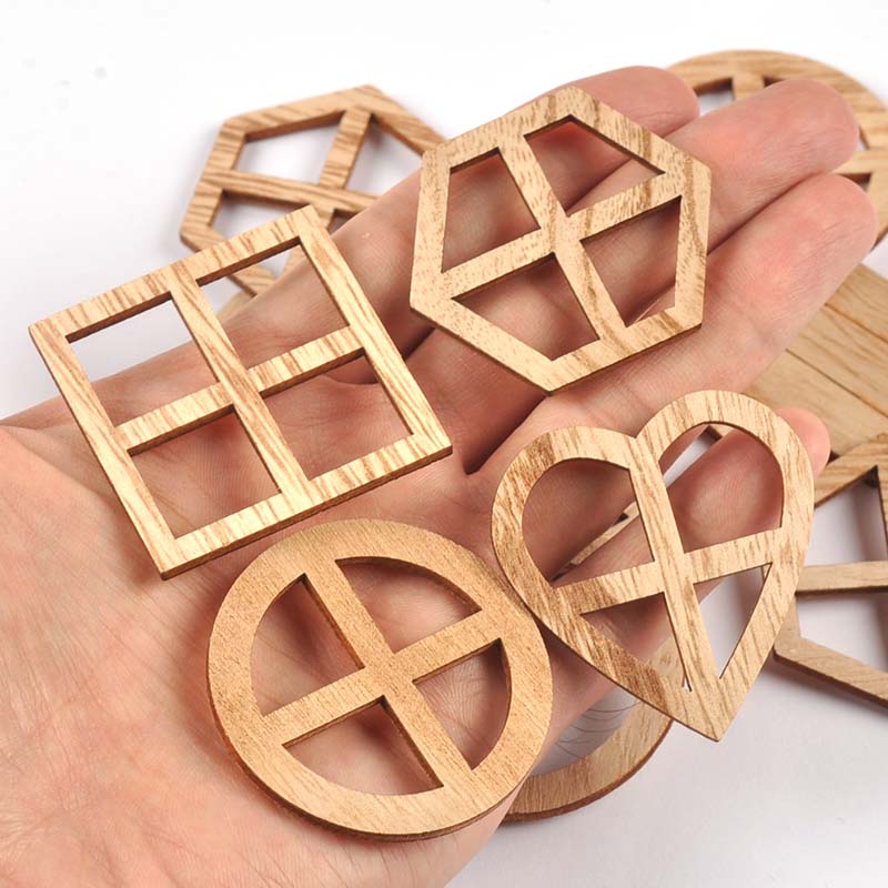 25Pcs 30-45mm Round/Heart/Hexa - Oud Wood Chip 评论和价格