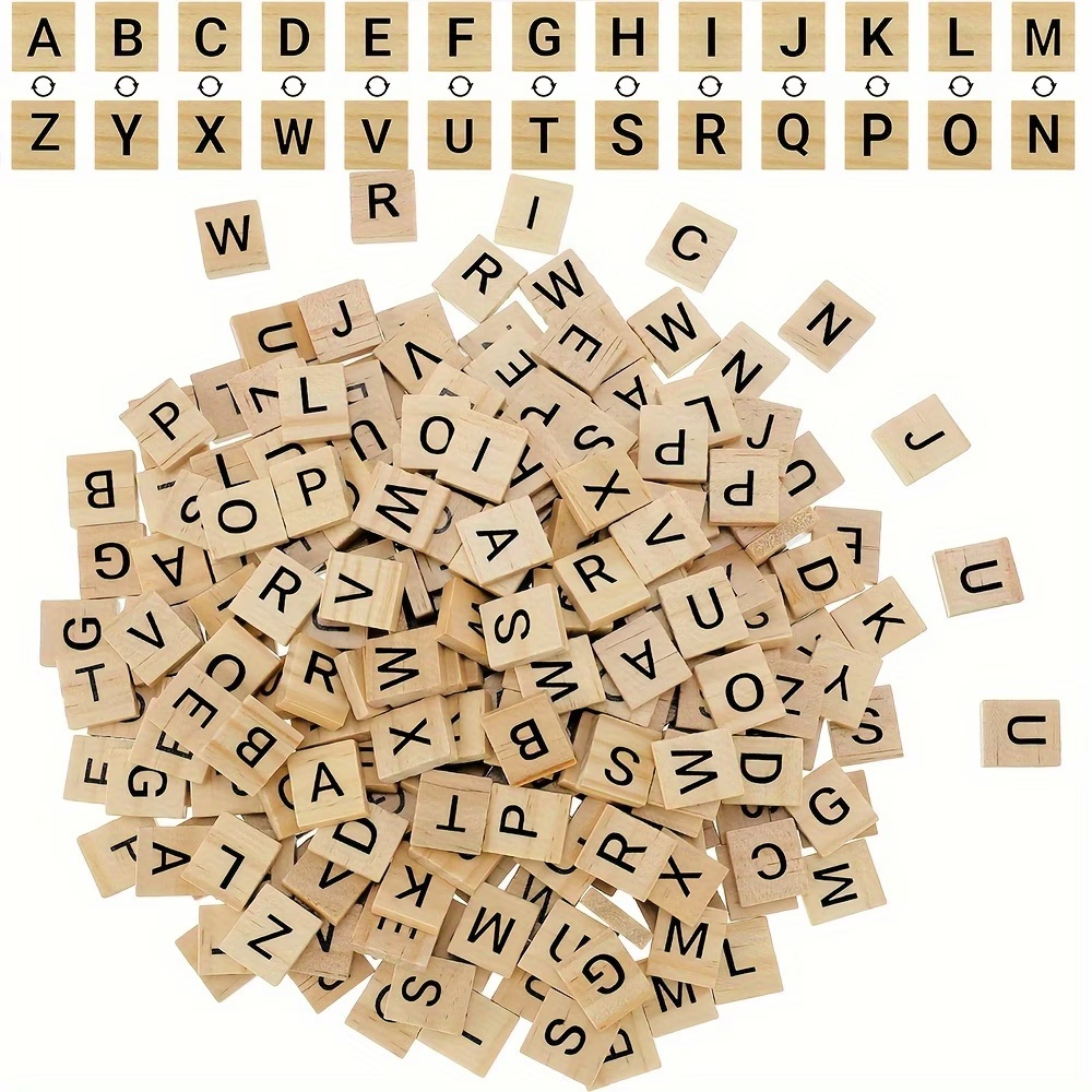 100PCS  Wooden Letter English  - Oud Wood Chip 评论和价格