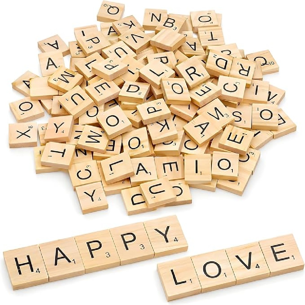 100PCS  Wooden Letter English  - Oud Wood Chip 评论和价格