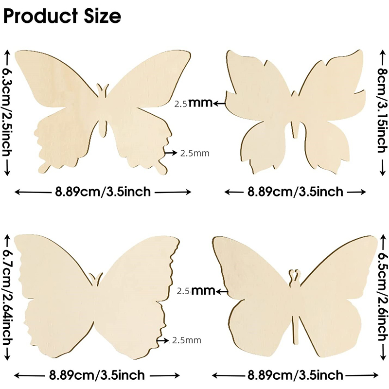 10pcs Wooden Butterfly Blank W - Oud Wood Chip 评论和价格