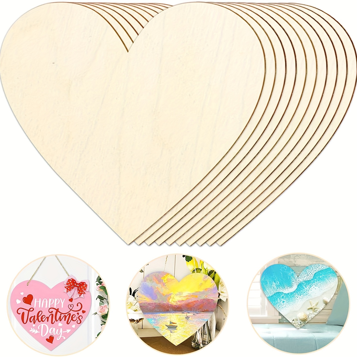 2Pcs 12Inch Blank Heart Cutout - Oud Wood Chip 评论和价格